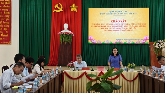 Đoàn ĐBQH tỉnh: Khảo sát về hoạt động chính quyền hai cấp sau sáp nhập